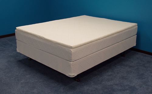 Strobel Organic "Behave Yourself" Softside Waterbed Patented Leak-Proof, 7" Fill, with 1.5" Soy Foam Pillowtop, Complete Set, Queen Dual