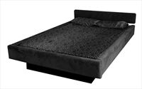 Strobel Organic Vail Complete Waterbed 5 Board Fabric Upholstered   Black Fabric King 