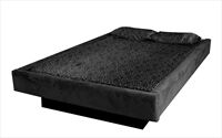 Strobel Organic Denver Complete Waterbed 4 Board Fabric Upholstered   Black Fabric King 