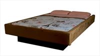 Strobel Organic Denver Complete Waterbed 4 Board Fabric Upholstered   Chocolate Fabric King 