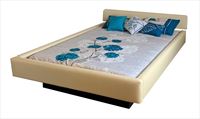 Strobel Organic Aspen Complete Waterbed 5 Board Vinyl Upholstered   Ivory Vinyl King 