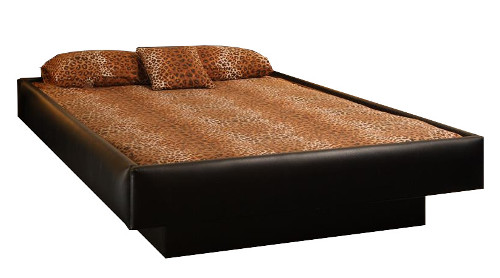 Strobel Organic Denver Complete Waterbed 4 Board Fabric Upholstered   Chocolate Fabric King 
