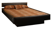 Strobel Organic Vail Complete Waterbed 5 Board Fabric Upholstered   Chocolate Fabric King 